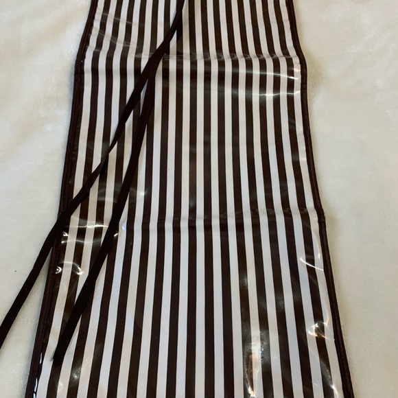 HENRI BENDEL brown white striped hanging 4 pockets travel toiletries bag VVGUC+ - Picture 3 of 11